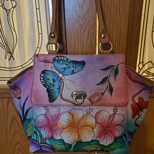 Anuschka hand painted shoulder bag purse